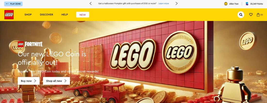 Hacked Lego Homepage